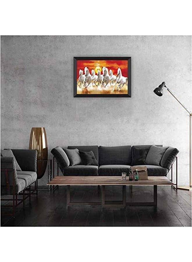 SAF UV Textured 7 Running Horses Vastu Framed Painting (35 cm X 50 cm X 3 cm)(Animals ) - Image 2