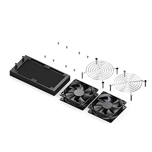 Clyxgs Water Cooling Radiator, 12 Pipe Aluminum Heat Exchanger Radiator with Fan for PC CPU Computer Water Cool System DC12V 240mm Black - Image 5