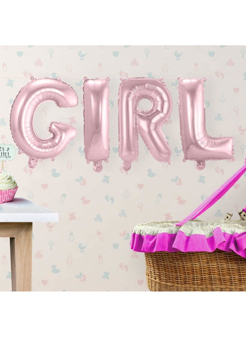 فولات لافتة بالونات من رقائق معدنية لحفل استقبال مولودة جديدة، وردية اللون، 36 سم، عبوة من 4 قطع