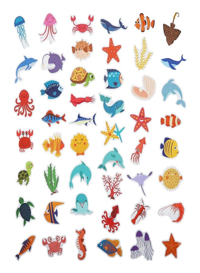 Cleverplay 100 Pack Ocean Life Animal Stickers,Under The Sea Party Favors, Waterproof Stickers for Water Bottle Laptop Computer Phone - Image 2