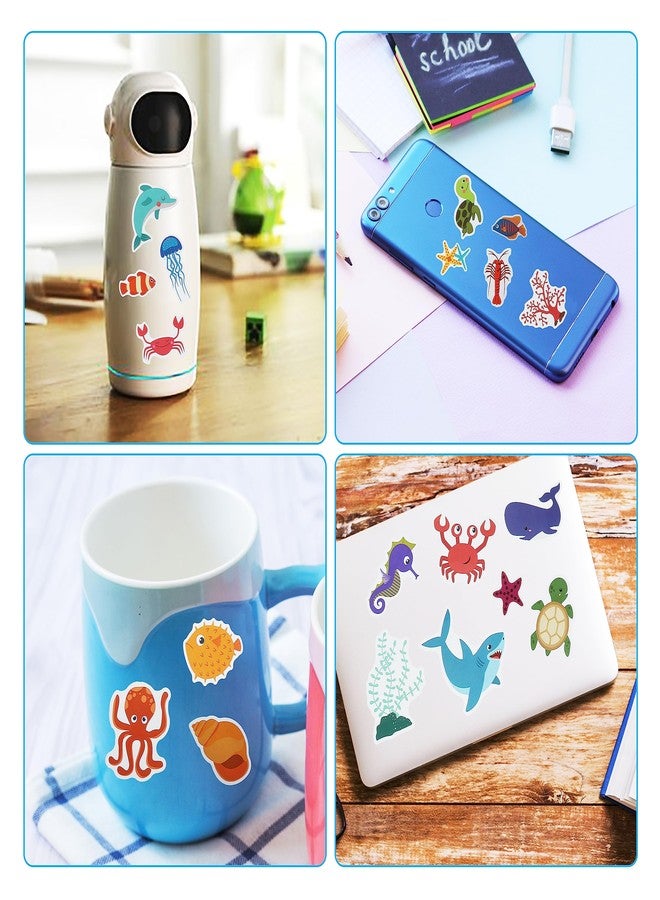 Cleverplay 100 Pack Ocean Life Animal Stickers,Under The Sea Party Favors, Waterproof Stickers for Water Bottle Laptop Computer Phone - Image 5