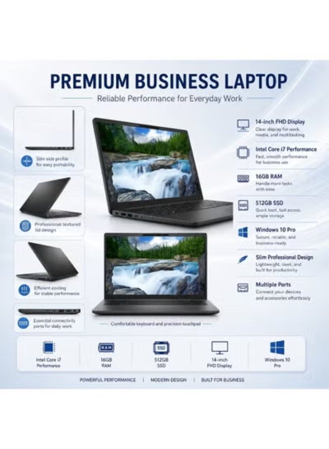 Professional Business Laptop 14 Inch Full HD (i7 Processor, 16GB RAM, 512GB SSD, Windows 10 Pro) with Free Bundle: Laptop Bag, Mouse, and Stand - Image 2