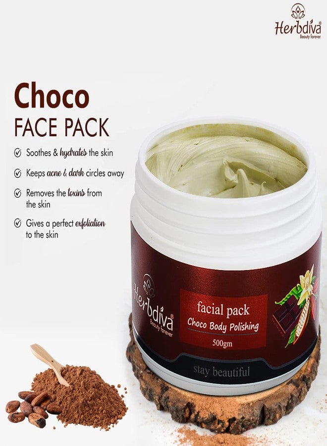 Herbdiva Choco Body Polishing Face Pack 500g | With Goodness Of Coco Powder, Vitamin C & E | Stay Beautiful & Glowing - Image 3
