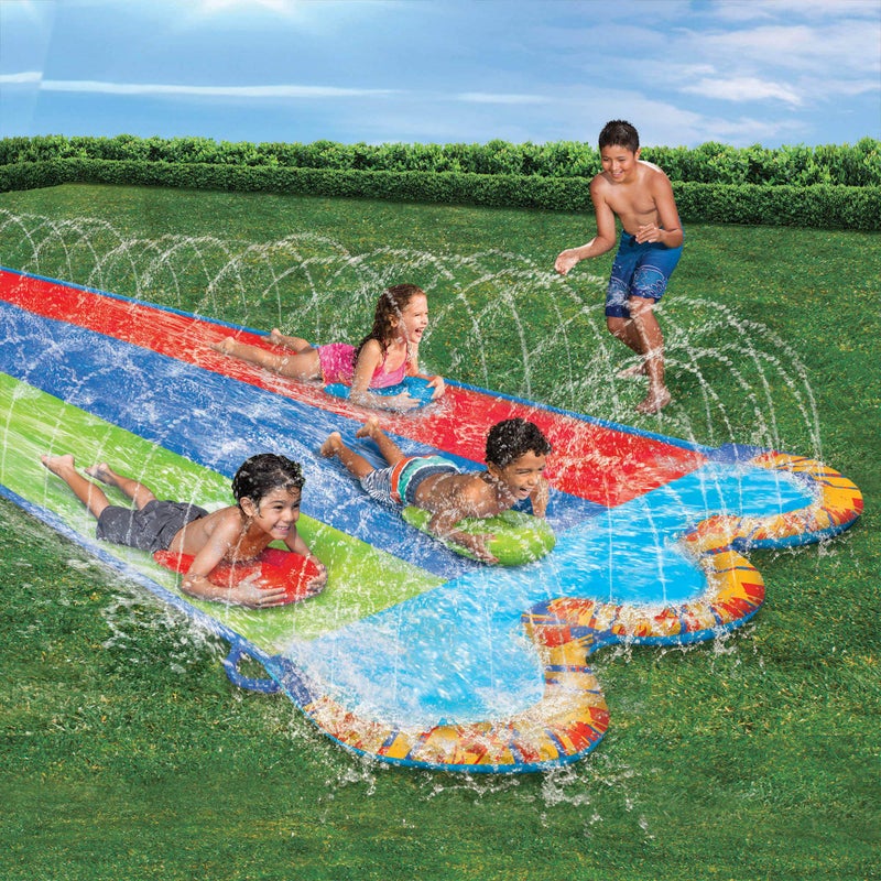 Banzai Triple Racer Water Slide 3 Racing Lands and Splash Pool - Image 2