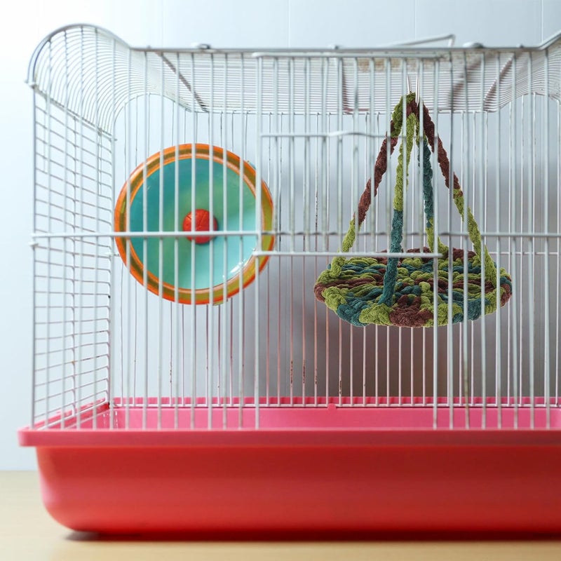 Small Pet Hammock Cage Bed Handmade Woven Squirrel House and Hamster Nest Warm Sleeping Resting Place for Chinchillas, Hedgehogs, and Rabbits - Image 4