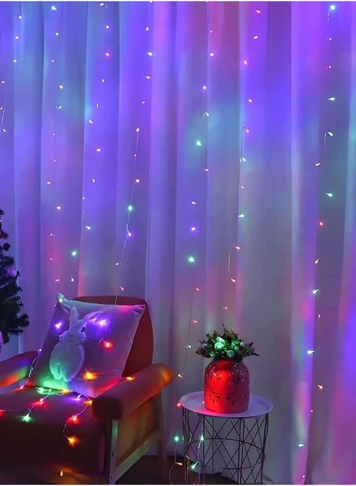 مودي سلسلة أضواء ستارة 3x2 متر مع جهاز تحكم عن بعد، 8 أوضاع إضاءة: أبيض دافئ و RGB، مثالية لرمضان، عيد الفطر، عيد الميلاد، غرف النوم، الحفلات، ديكور المنزل، ديكور داخلي للعطلات - Image 3