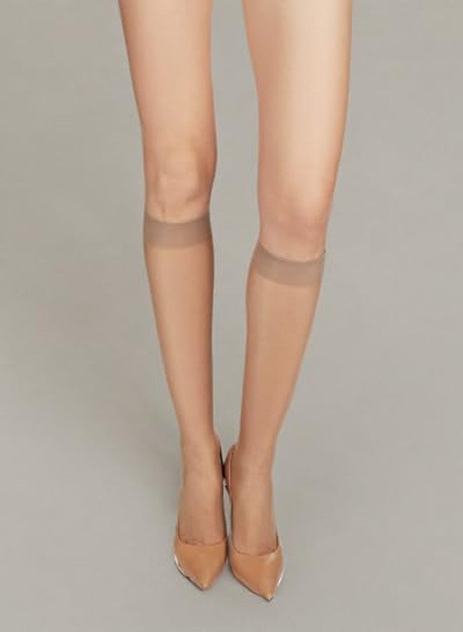 MeMoi Women's Silky Sheer Knee Highs Nude One Size - Image 2