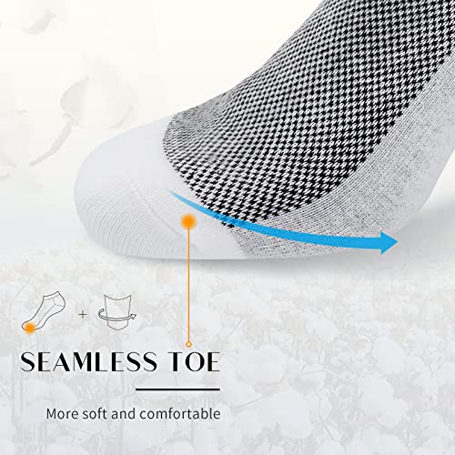SIXDAYSOX 8 Pack Mens Ankle Socks Low Cut Comfort Cotton Casual Socks Breathable White Size 13-15 - Image 5