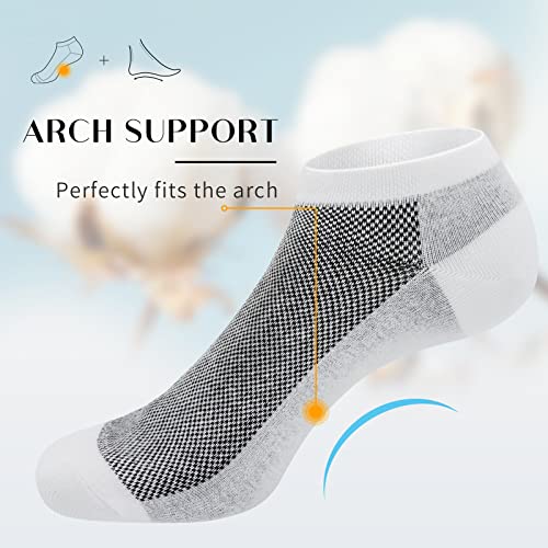 SIXDAYSOX 8 Pack Mens Ankle Socks Low Cut Comfort Cotton Casual Socks Breathable White Size 13-15 - Image 3