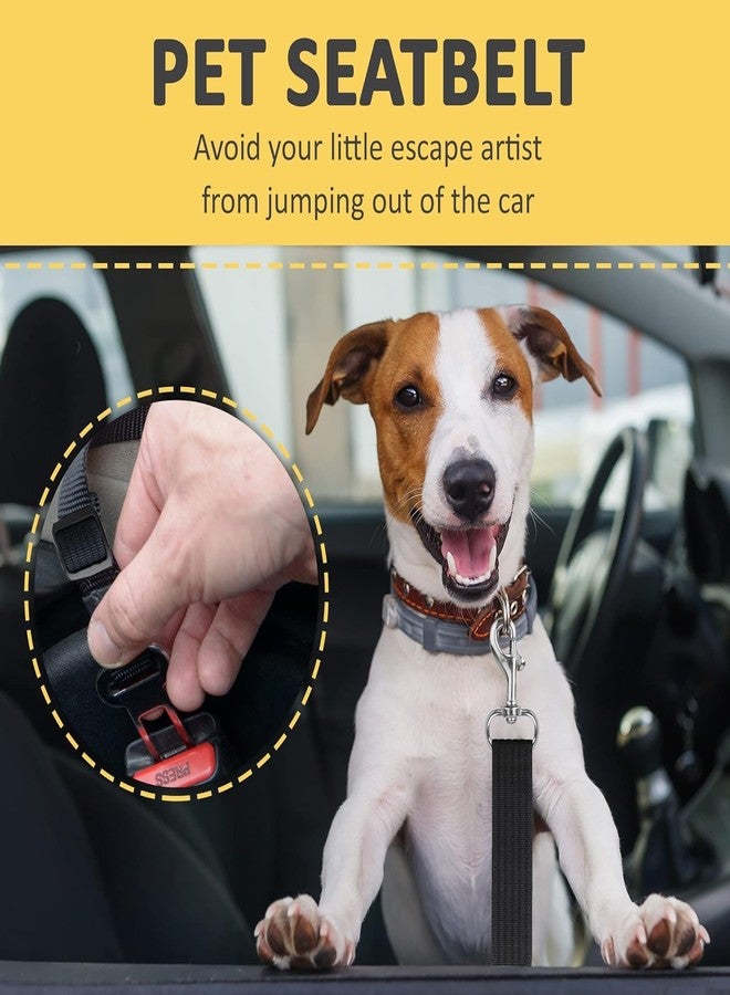 KEYOZA Dog Seat-Belt, Adjustable Black Nylon Vehicle Tether for Pets, Cat Car Indoor Restraint Lead (Pack of 2, Black) - Image 5