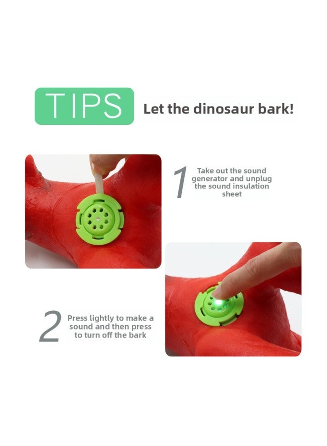 There Is A Sound Soft Rubber Dinosaur Toy Big Small Simulation Stall Night Market Children's Vinyl Tyrannosaurus Rex Toy-Color:809 Plus Green Tyrannosaurus Rex-Specifications:498 Sounder (498 Early - Image 4