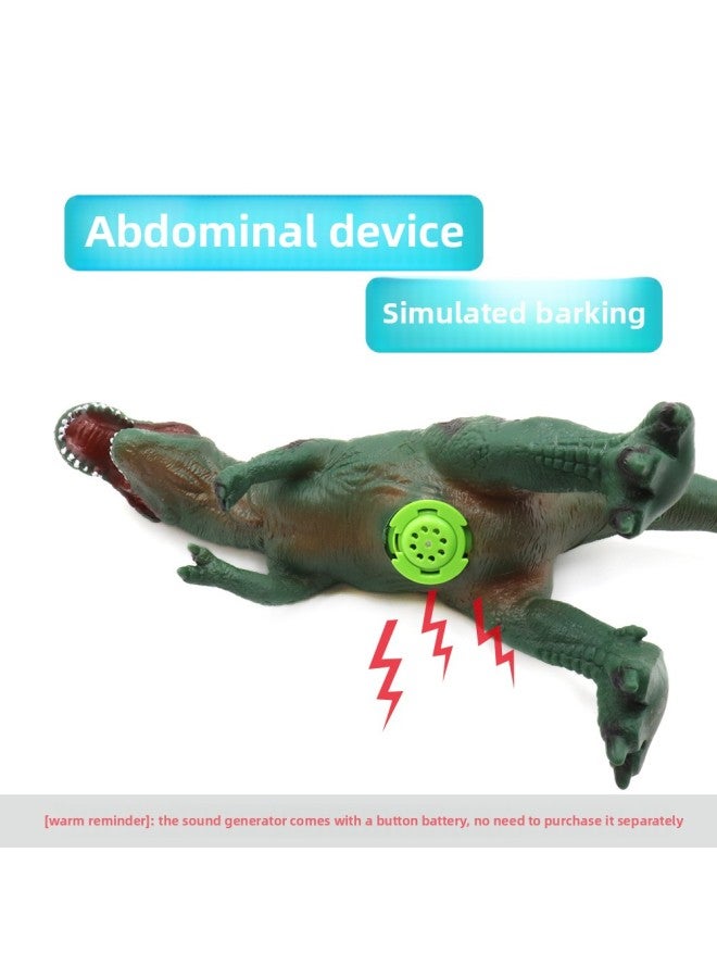 There Is A Sound Soft Rubber Dinosaur Toy Big Small Simulation Stall Night Market Children's Vinyl Tyrannosaurus Rex Toy-Color:809 Plus Green Tyrannosaurus Rex-Specifications:498 Sounder (498 Early - Image 3