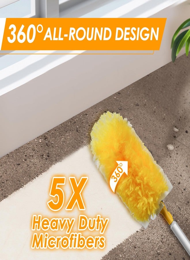 NEWE Dusters for Cleaning with 20 Refills for Flash, Extendable Handle Heavy Duty Dust Magnet for Swiffer with Microfibers, 360 Degree Multi-Surface Dusting Kit for Blinds Furniture (Yellow - Image 5