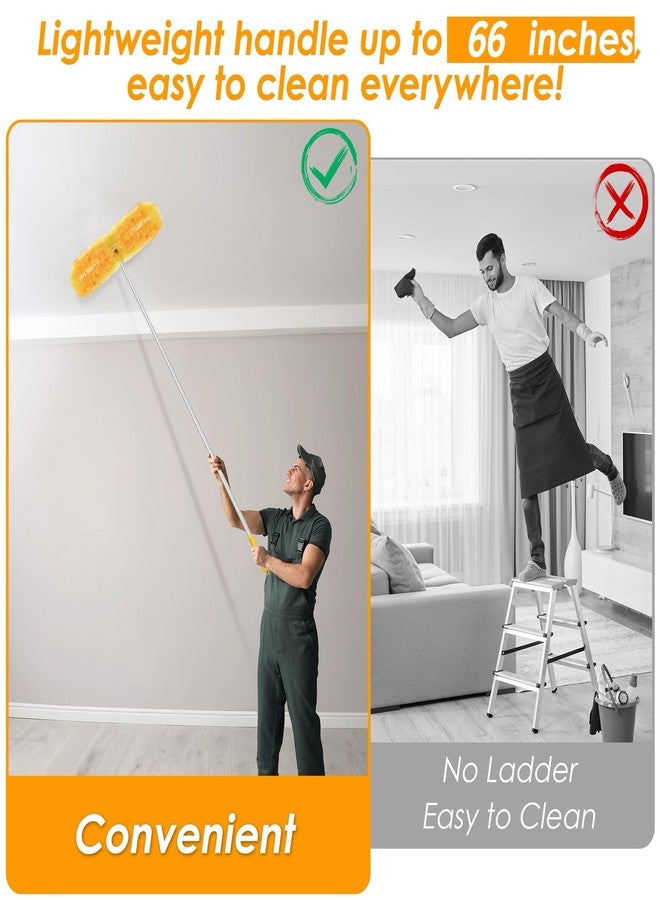 NEWE Dusters for Cleaning with 20 Refills for Flash, Extendable Handle Heavy Duty Dust Magnet for Swiffer with Microfibers, 360 Degree Multi-Surface Dusting Kit for Blinds Furniture (Yellow - Image 3