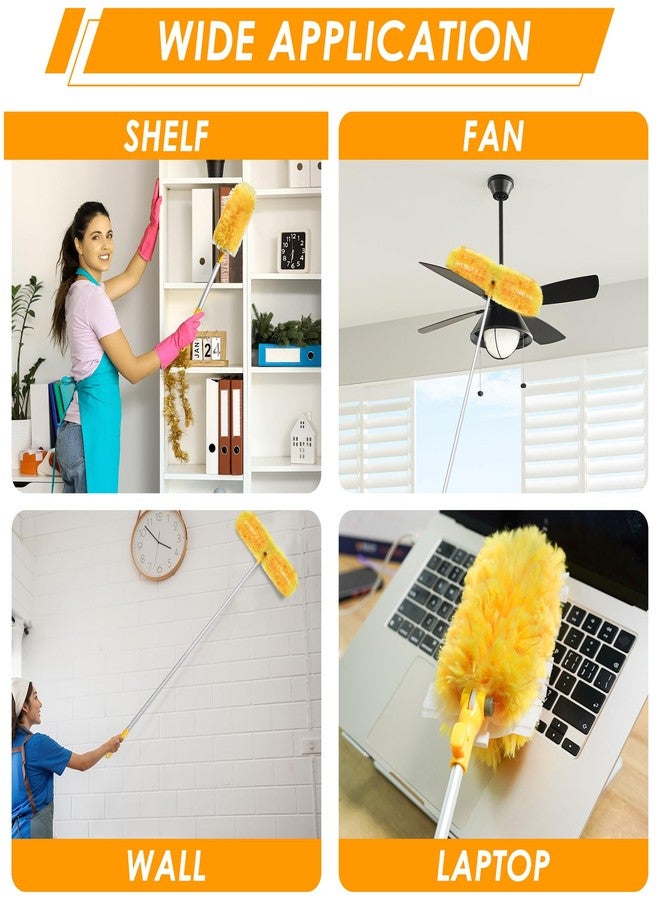 NEWE Dusters for Cleaning with 20 Refills for Flash, Extendable Handle Heavy Duty Dust Magnet for Swiffer with Microfibers, 360 Degree Multi-Surface Dusting Kit for Blinds Furniture (Yellow - Image 4