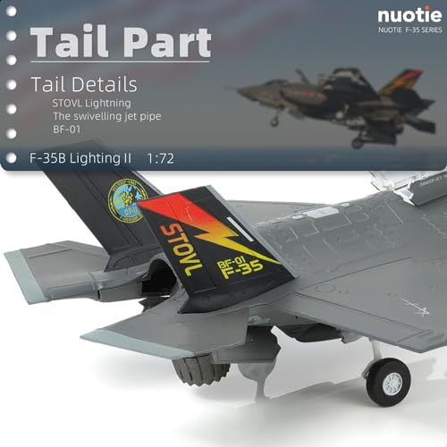 NUOTIE F-35 Lightning II Fighter Model Kit 1:72 Scale Die-cast Aircraft Model with Bracket, Gift for Military Pilots (F-35B Marine Corps) - Image 4