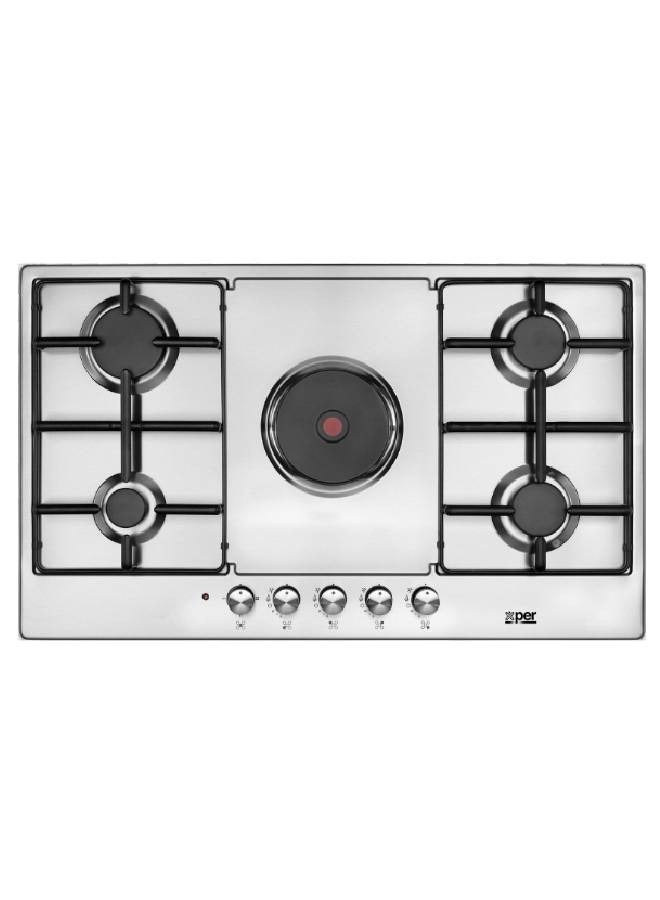 XPER Built-in Stove - 86 cm - 4 Gas + 1 Electric - Turkish - Steel - XPMBH90CIG1E - Image 2