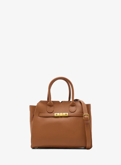 ELLA Gold Accent Structured Buckle Tote