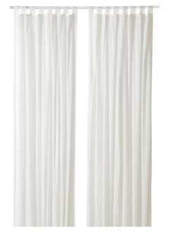 Sheer Curtains 1 Pair White Embroidery 145x300cm