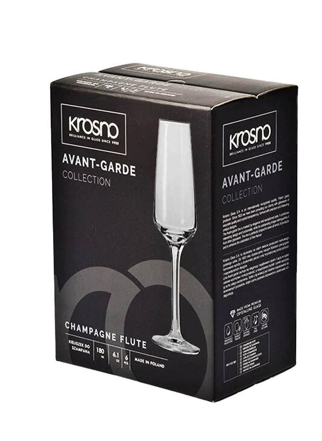 Krosno Krosno Avant-Garde Champagne Flute 180ML 6pc Gift Boxed  - Image 4