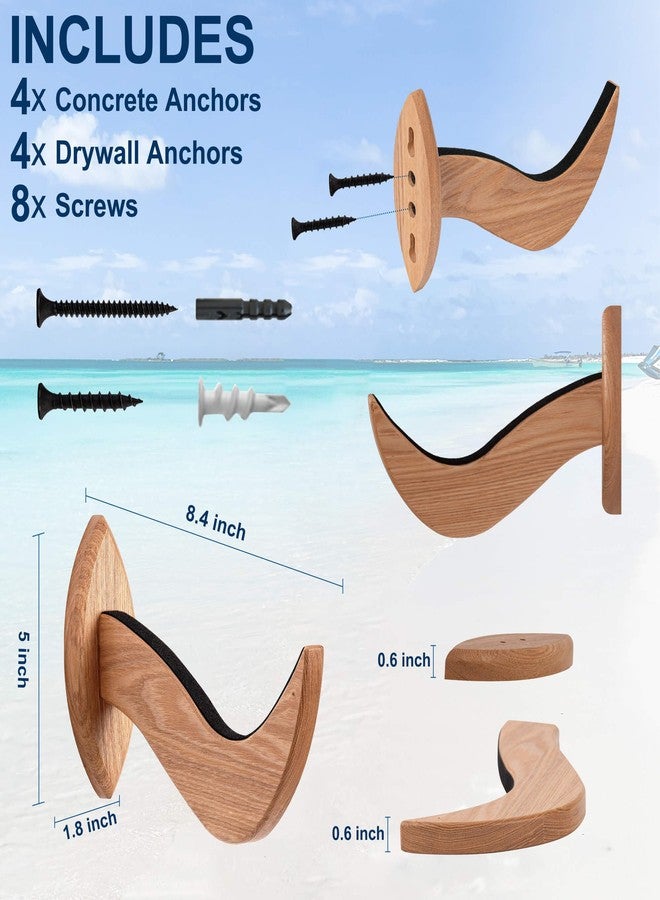 Hang 11 Surfboard Wall Mount - Hangers for Surf board Snowboard Longboard Wakeboard Kiteboard, Beautiful Sustainable Wooden Rack, The Perfect Stand to Display Your Boards (Clear) - Image 5