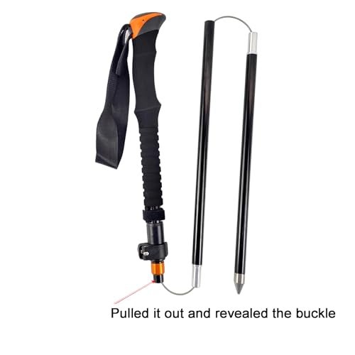 Aventik Foldable Wading Staff for Fly Fishing 55.1'' Retractable Fishing Wading Stick Aluminum Body Corrosion Resistance Water Depth Safety Gear(WS-093) - Image 3