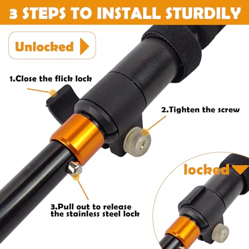 Aventik Foldable Wading Staff for Fly Fishing 55.1'' Retractable Fishing Wading Stick Aluminum Body Corrosion Resistance Water Depth Safety Gear(WS-093) - Image 4
