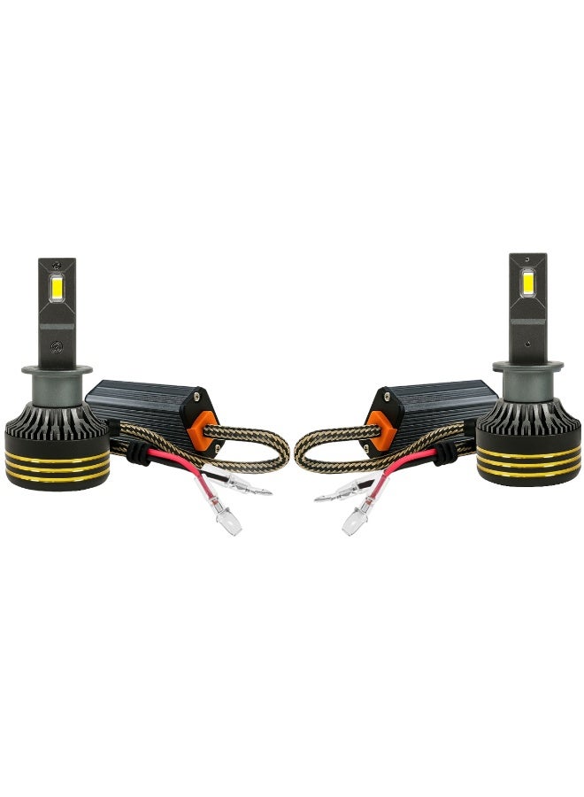 SPIDER New Spider Plus M8 Pro Silver LED Headlight Bulb 130W 30000LM (6500K Cool White) | IP65 Waterproof, ATV/UTV Compatible, Super Focused Beam, 500% Brighter, 12V–24V, 2PCS Car & Bike Lamp Set - Image 1