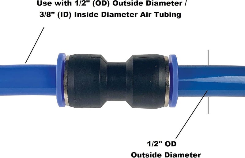 Primefit PC1212S4 4PACK 12 Push to Connect STRAIGHT Fitting for 12 OD Air Tubing - Image 3