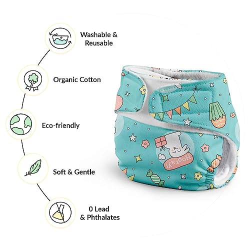 superbottoms Newborn Uno Cloth Diaper Reusable And Washable Cloth Diaper For Newborn Babies From 0-3 Months Softest And Safest Diapers With Dry Feel Magic Pad,Pack of 1 - Image 3