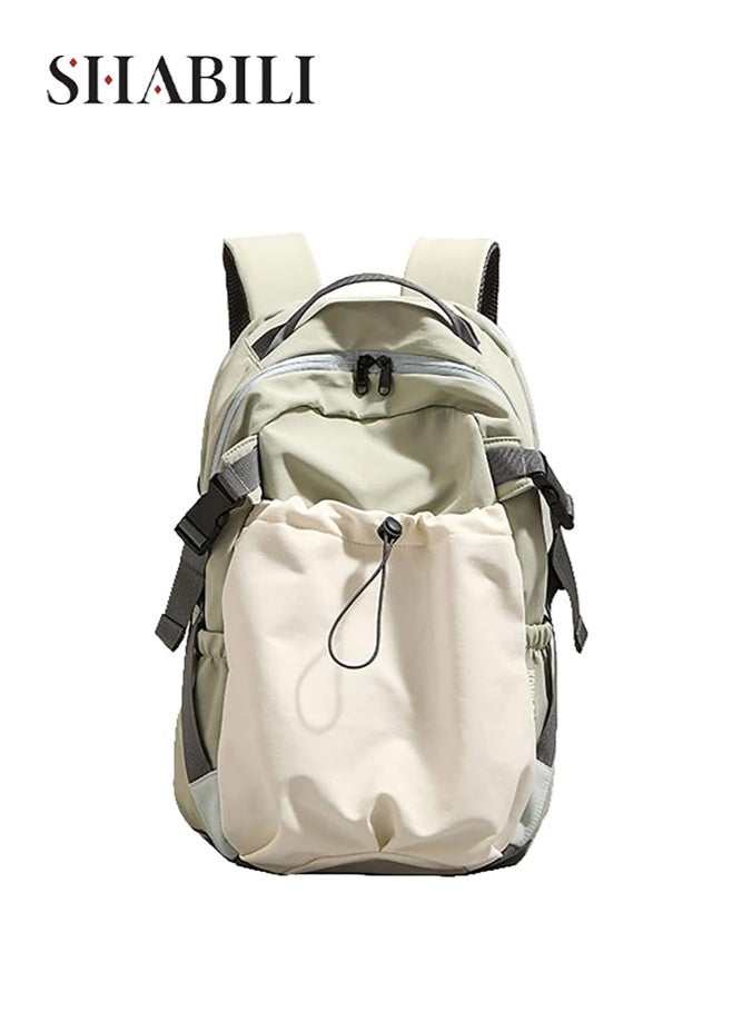 SHABILI Girls Large-Capacity Nylon Backpack Back Bag Tourist College School Sports Bag with Multi-Pocket Design, Versatile Travel Daypack for Student Teen Daily Casual Use, Laptop Backpack - Image 1