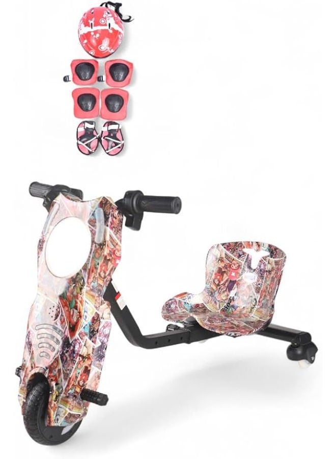 FUN MOMENT 36V Battery Drift Electric Scooter with Protection Kit, 3 Speeds, Led Lights, Bluetooth - Image 1