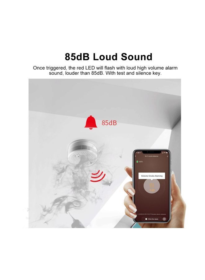 NIBEMINENT Wireless App Control Smoke Detector White 11.7x6x11.7centimeter - Image 4