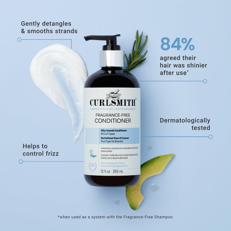 CURLSMITH Fragrance-Free Conditioner - Gently Detangles, Soften and Smooths Hair for Silky Curls (12 oz) - Image 2