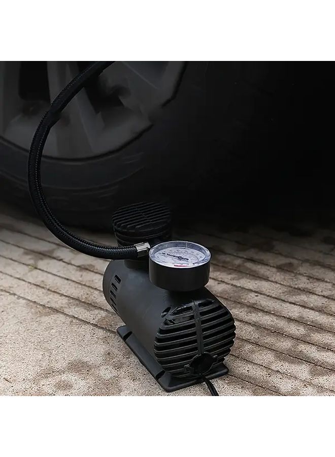 Black Car Tire Inflator 12V Compact Air Pump With Auto Shut Off Gauge - Image 5