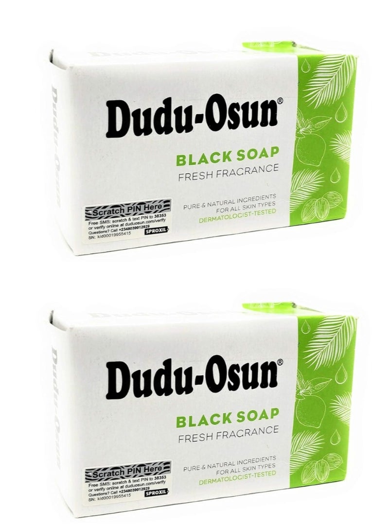 Pack Of 2 pcs African Black Soap Fresh Fragrance 150 g