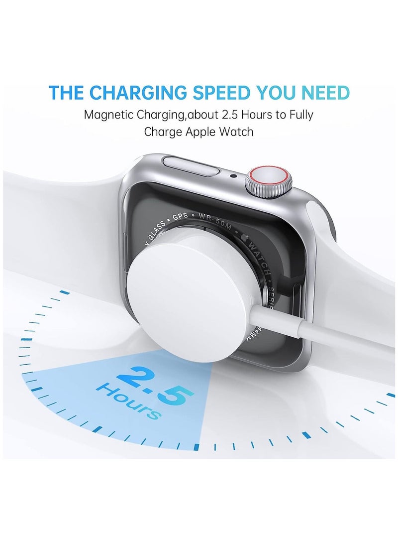 Watch Charger Compatible with Apple Watch Charger, Watch Charger Charging Cable for Watch Series 7/6 /5/4 /3/2 /SE, Magnetic Fast Charger Cord for iWatch Portable Wireless Charging (3.3ft /1m) - Image 3