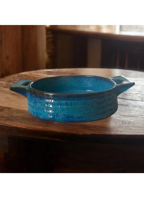 A ceramic and porcelain tray that can withstand direct and indirect temperatures, flame or inside the oven, 23 cm