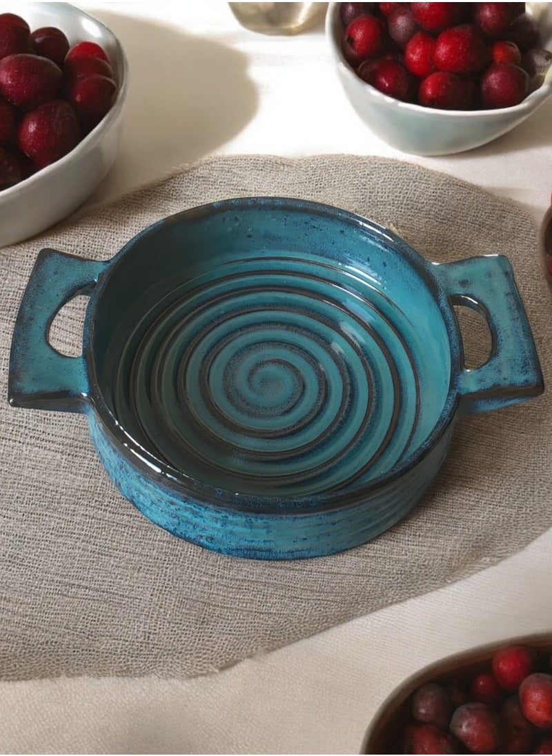 color zone pottery - A ceramic and porcelain tray that can withstand direct and indirect temperatures, flame or inside the oven, 23 cm - Image 1