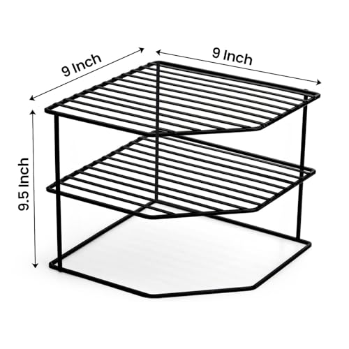 WonderStand KONA | 3-Tier GI Steel Corner Storage Rack: A Versatile Solution to Organize Kitchen Plate and Dishes (Black) - Image 3