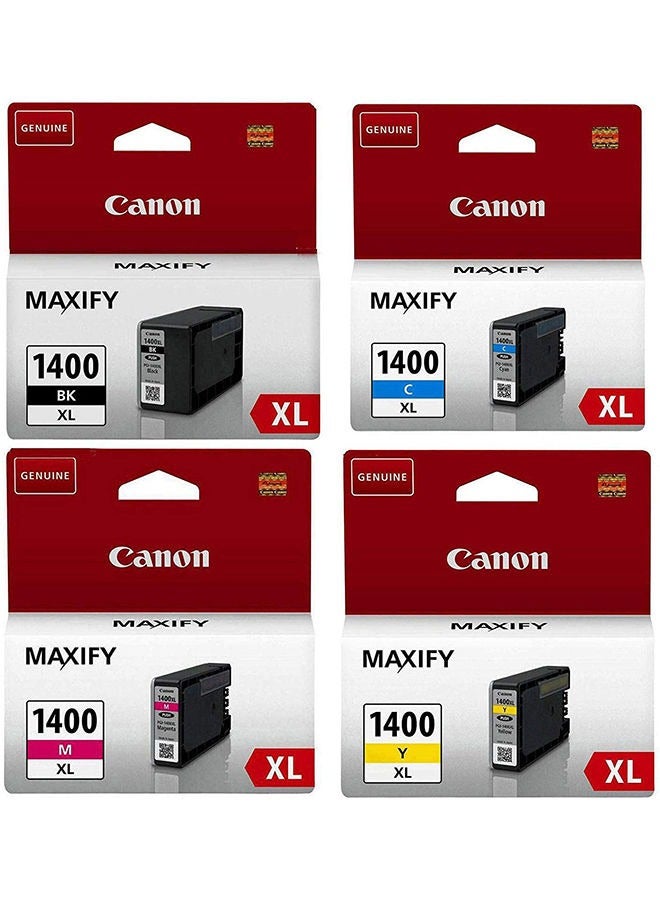 Pack of 4 Canon Maxify PGI-1400XL Ink Cartridge Set