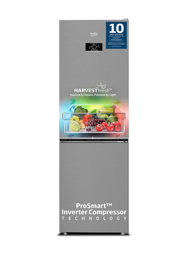 Refrigerator 316 Liters Capacity, Double Door, Bottom Mount, No Frost, Harvest Fresh Technology, NeoFrost Dual Cooling, Low Noise, 10 Years Warranty on ProSmart Inverter Compressor 90 W 90 W RDNE400CS Pet Inox