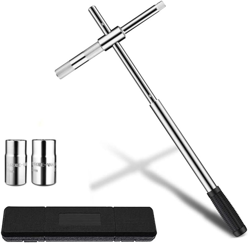 LEJOSTOL 23" Universal Extended Lug Wrench, 4 Way Tire Iron Nut Wrench Set with Storage Box and Standard Lug Nut Remover (17mm/19mm,21mm/23mm) for Heavy Duty Cross Wrench, Tire Wrench - Image 1