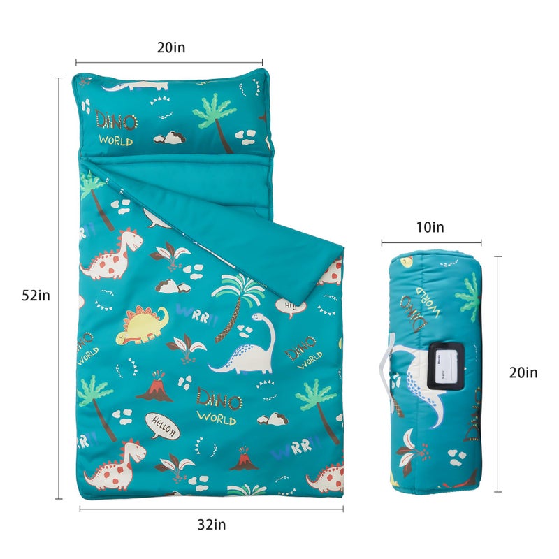 MORAIS Toddler Nap Mat with Pillow and Blanket - 52" x 20" Lightweight and Soft Nap Mats for Preschool, Daycare, Travel Sleeping Bags - Image 2