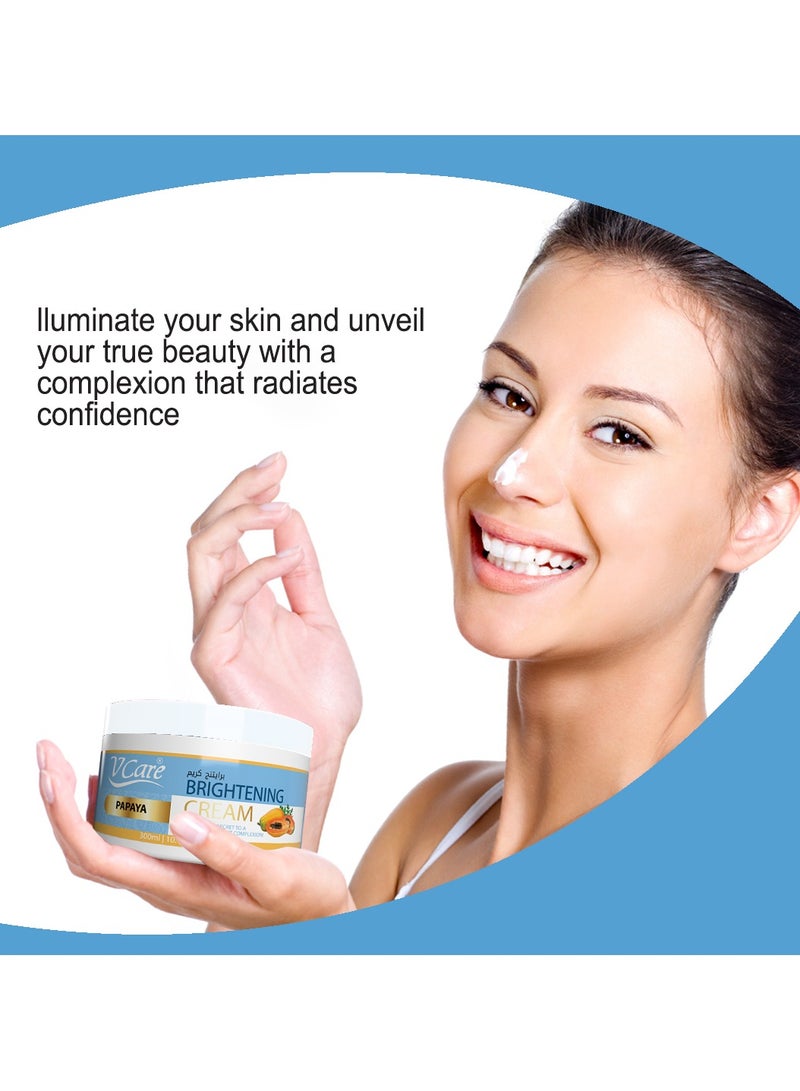 VCare V Care Brightening Cream| Papaya Extracts| 300ml| Revitalizing And Soothing Experience  - Image 4