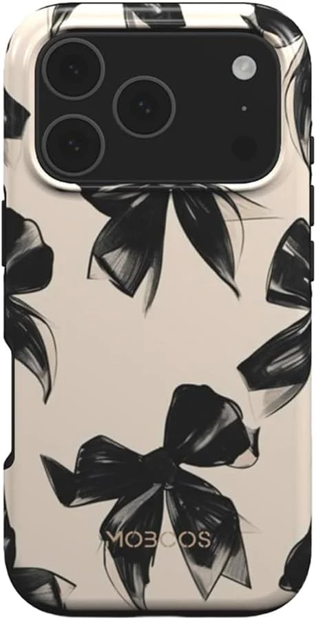Mobcos Mobcos iPhone 17 Pro Max Perfect Bow Premium Case Compatible with Hybrid Dual-Layer Hard Shell + Silicone Protection - Scratch-Resistant Shockproof Mobile Cover