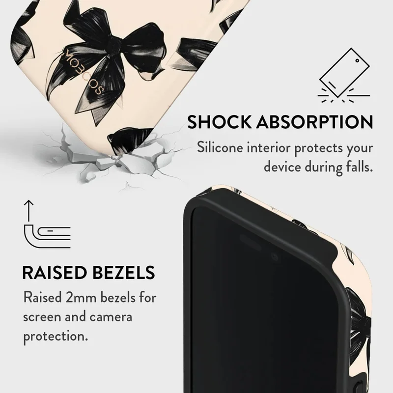 Mobcos Mobcos iPhone 17 Pro Max Perfect Bow Mobcos iPhone 17 Pro Max Perfect Bow Premium Case Compatible with Hybrid Dual-Layer Hard Shell + Silicone Protection - Scratch-Resistant Shockproof Mobile Cover  | Best Price UAE