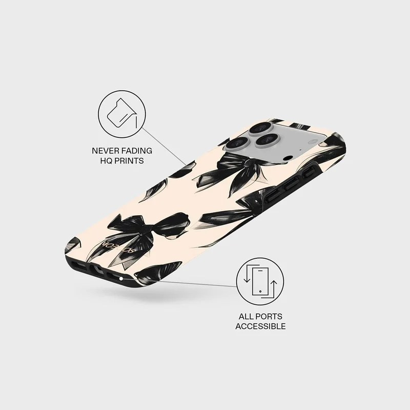 Mobcos Mobcos iPhone 17 Pro Max Perfect Bow Mobcos iPhone 17 Pro Max Perfect Bow Premium Case Compatible with Hybrid Dual-Layer Hard Shell + Silicone Protection - Scratch-Resistant Shockproof Mobile Cover  | Best Price UAE