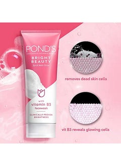 Pond's Bright Beauty Spotless Glow Face Wash With Vitamins Removes Dead Skin Cells & Dark Spots Double Brightness Action All Skin Types 150G  - Image 5
