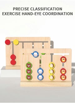 GROIC Slide Four Colors and Shapes Puzzles, Puzzle Games for Preschool STEM Toys, Montessori Learning Logic Wooden Puzzles  - Image 3